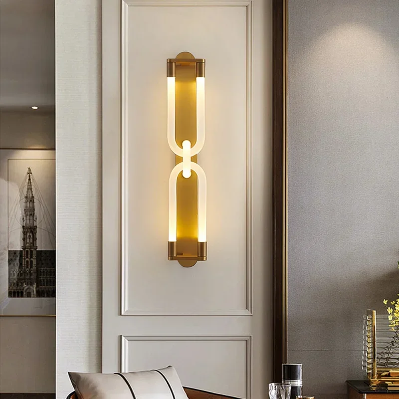 Light Luxury LED Wall Light Modern Acrylic Double Head Wall Light Living Room Bedroom Corridor Hotel Bedside Decorative Lamp