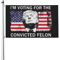 3X5 Ft Trump 2024 Banner Flag Sign I'M Voice For The Convicted Felons Tapestry Dekoracyjny baner Trump dla akademika uniwersyteckiego