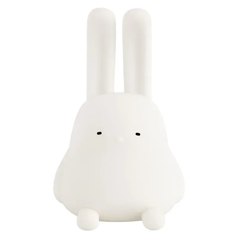 Veilleuse lapin pliante pour enfants, charge USB, gradation, tête de lit créative, synchronisation, lumière en silicone