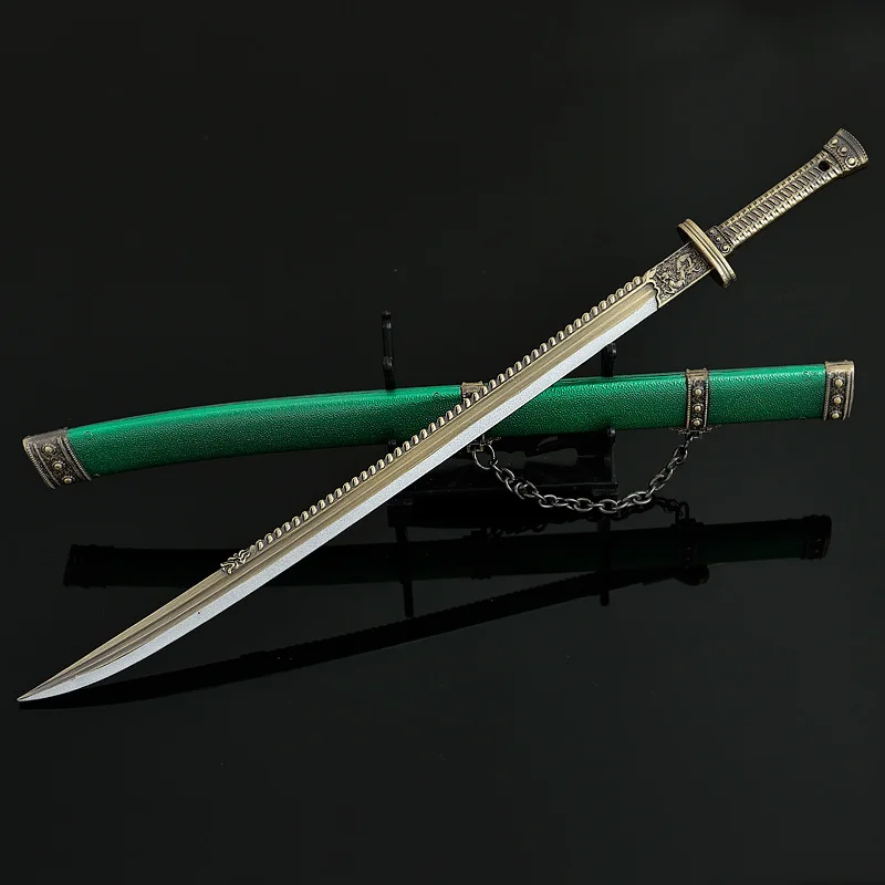 28 cm Chinesische kalte Waffen, Filme und TV-Shows, Qianlongs kostbares Schwert, Metallhandwerk, Spielzeugmodelle, Ornament-Sammlung, Desktop-Spielzeug