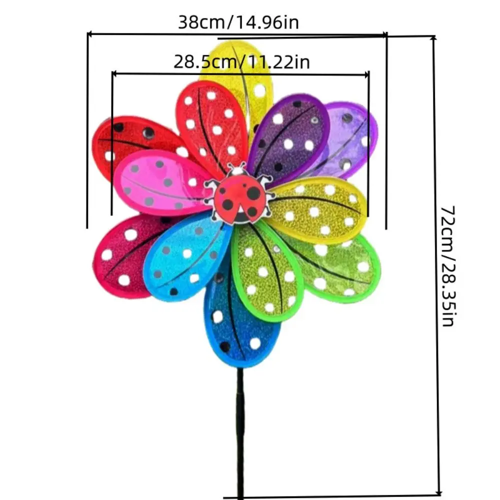 دوامة رياح متعددة الأنماط على شكل حشرات براقة، دوامة رياح كرتونية مزدوجة الطبقات دوارة، ألعاب تقليدية للحدائق والساحات