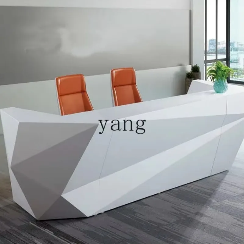 LTT company front desk beauty salon white checkout page simple modern curved bar