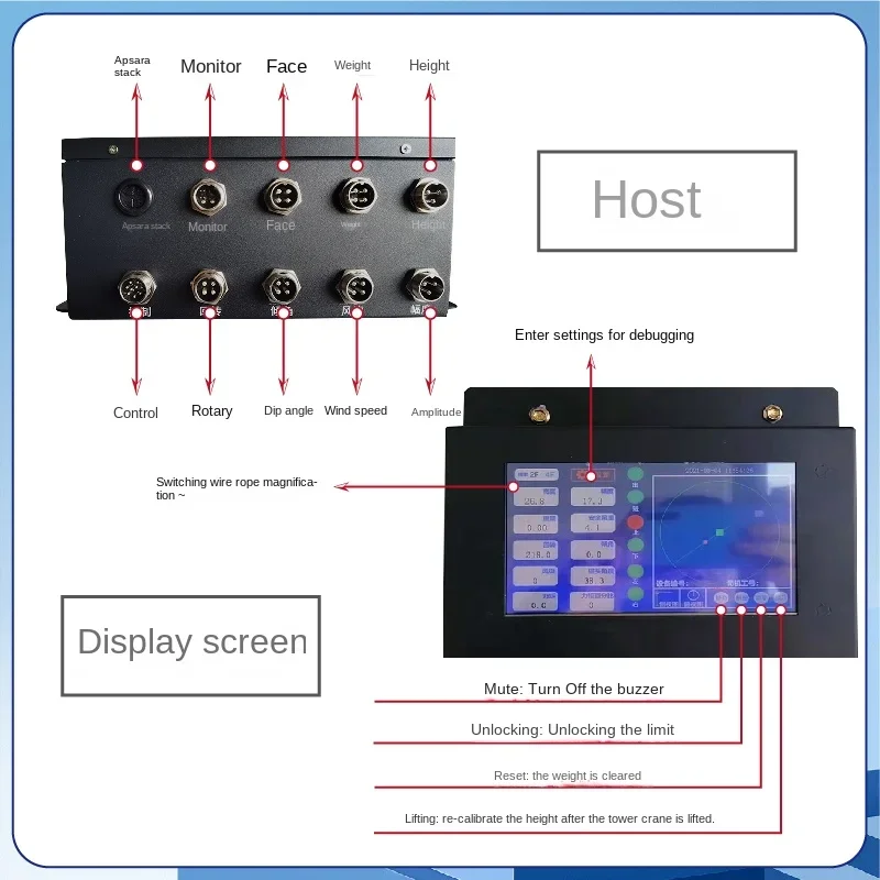Tower Crane Anti-Collision Safety Monitoring Remote Monitoring Video Guidance System Visualization Tower Crane Limit Black Box