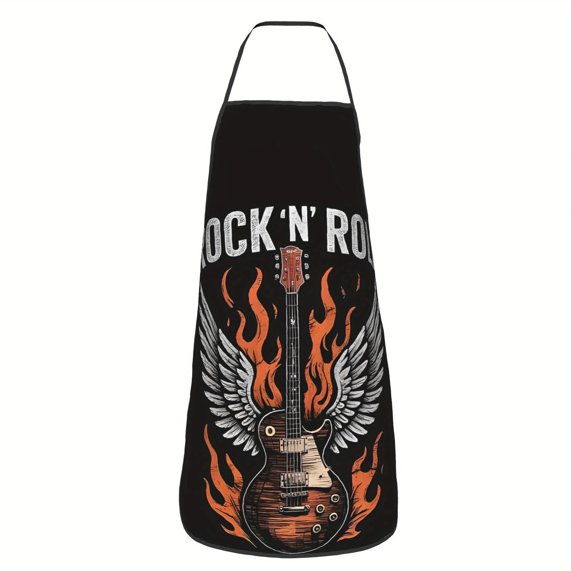 Rock N Roll Guitar Apron, Heavy Metal  Kitchen Bib, Music Lover Cooking Apron, Vintage Rocker Chef Waistcloth, Gift