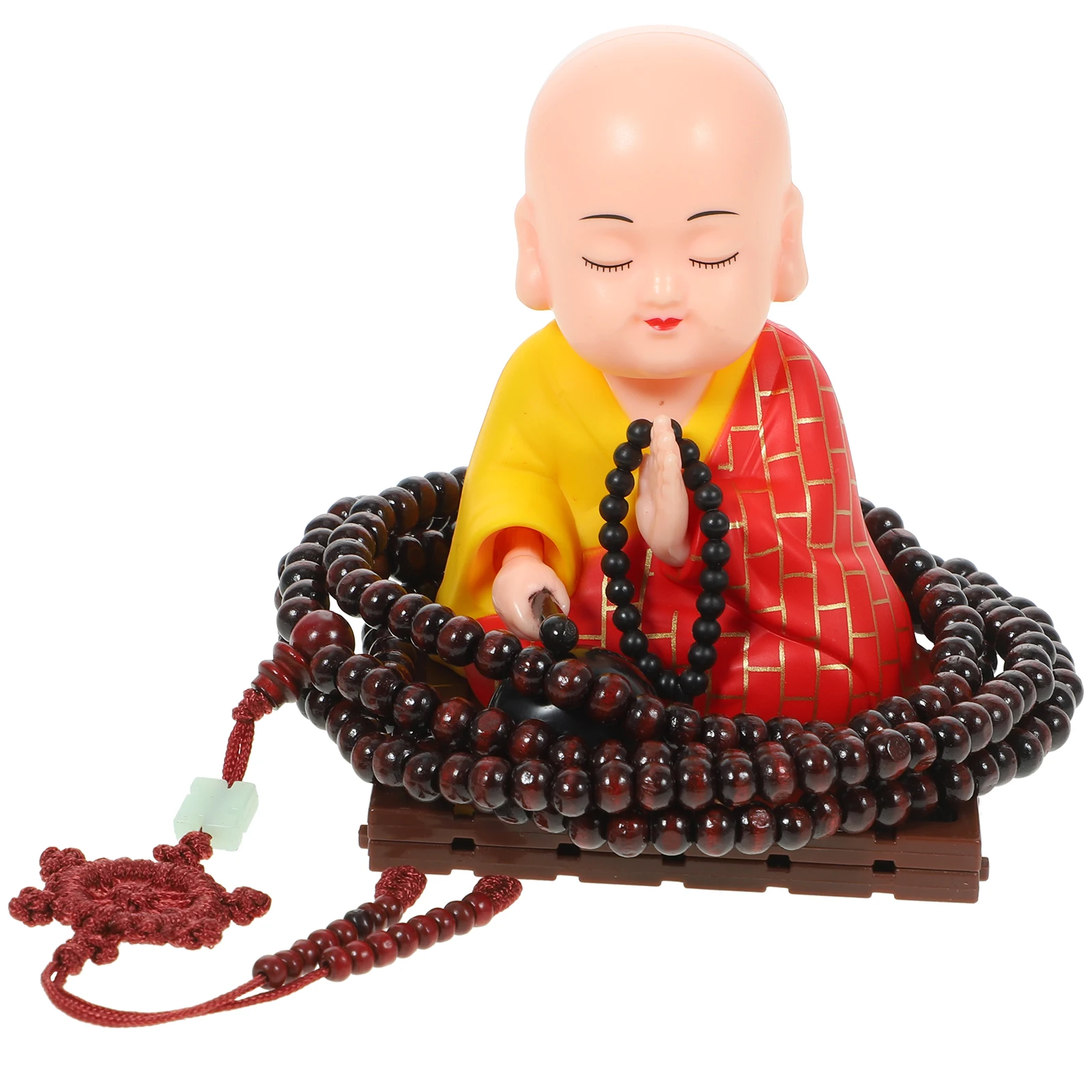 

Resin Monk Ornament Small Monk Home Garden Desktop Decor Adorable Little Statue Buddha Beads Car Dashboard Modeling Crafts