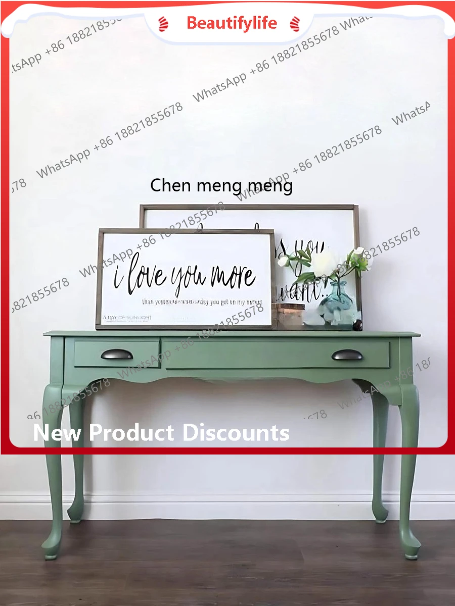 

French retro entrance table solid wood entrance table against the wall living room decoration opposite the door side table H