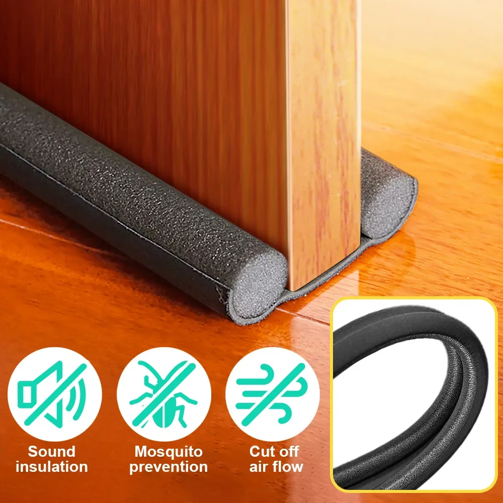 Windproof Seal Strip Draught Excluder Stopper Door Bottom Guard Double Acoustic Foam Sealing Strip Dustproof Soundproof Strips