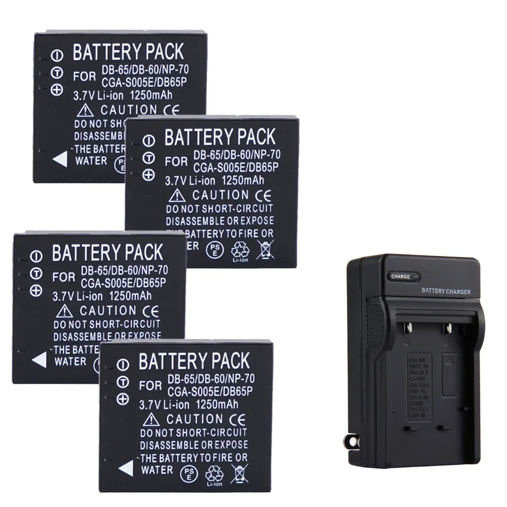 3.7V 1250mAH Nadaje się do baterii Panasonic NP-70 D-LI106 DB-60 DB-65 DMW-BCC12 CGA-S005E