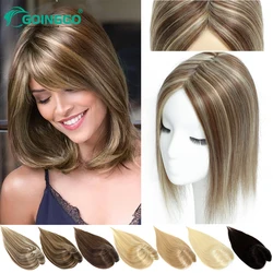 Topper per capelli per donna fermaglio per capelli umani In un pezzo parrucchino invisibile capelli donna Base fatta a macchina fermaglio per capelli In Topper