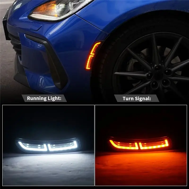 A60F-LED أضواء العلامات الجانبية الجمعية لتويوتا GR86 سوبارو BRZ 2022 2023 LED بدوره مصباح إشارة النهار تشغيل ضوء