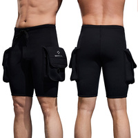 Men Wetsuit Shorts 3mm Neoprene Diving Shorts with Pocket Man Surfing Pants for Water Sports Swimming Snorkeling Boating Scuba