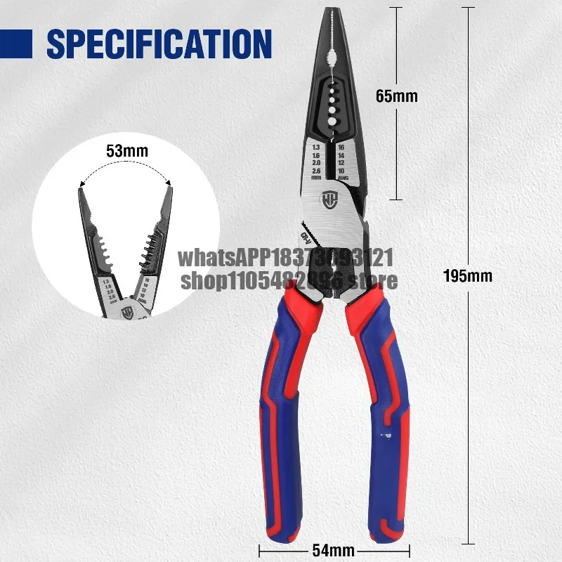 WORKPRO Multifunctional Needle Nose Pliers Universal Wire Cutters Diagonal Pliers for Electrician Hardware Tools