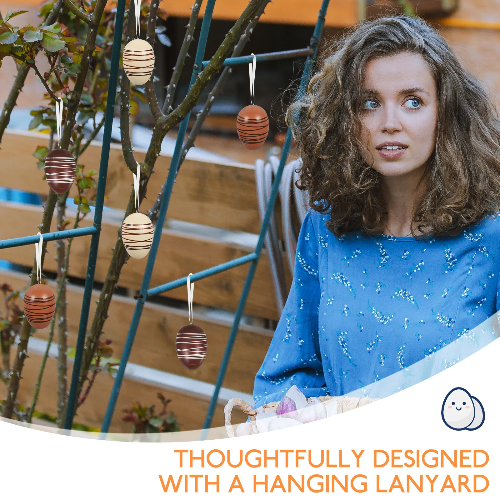 

6Pcs Adorable Easter Eggs Colorful Hanging Ornaments Decorative Accessory For Festive Decor