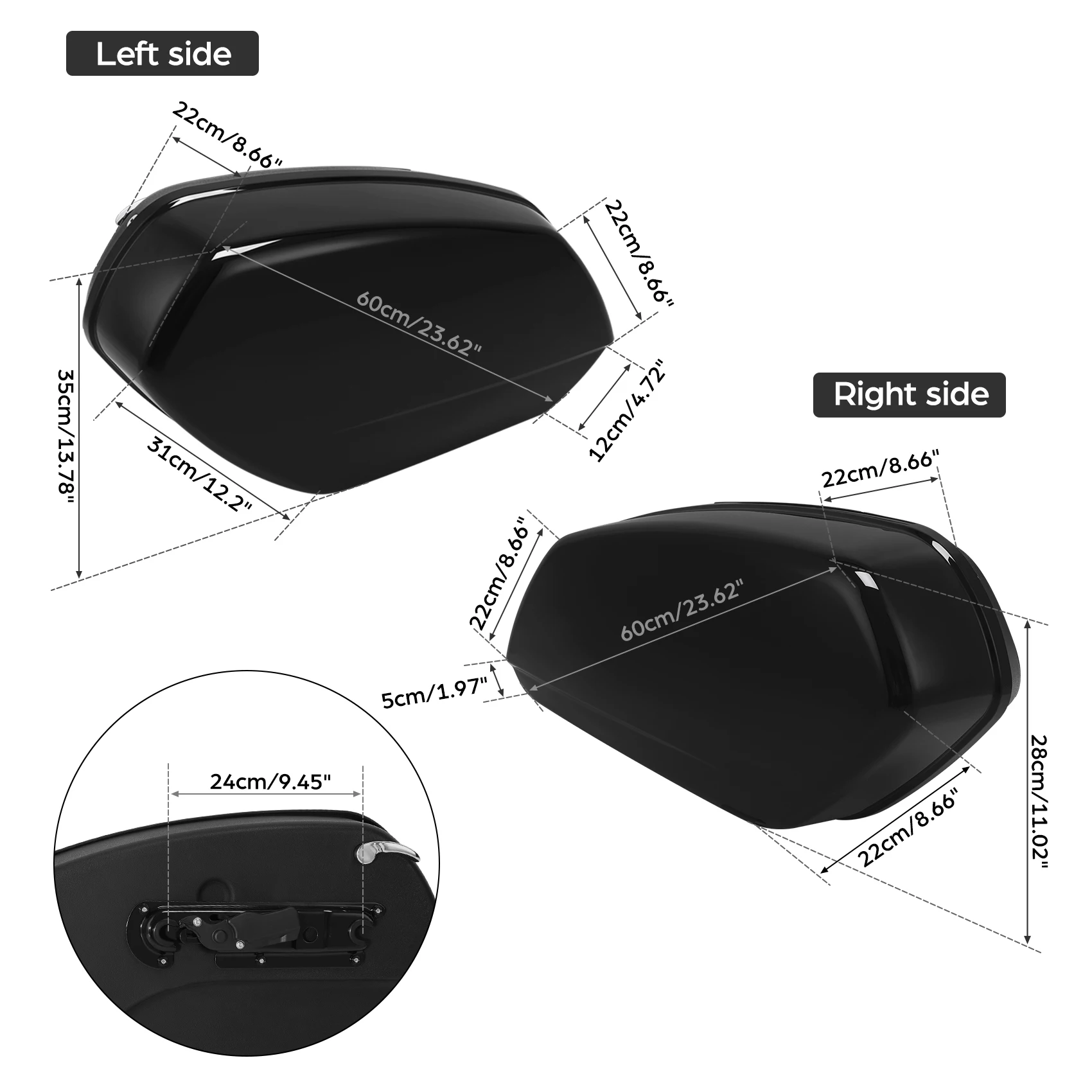 Hard Saddlebag Saddle Bag Fit For Harley FLFBS FXBR Fat Boy Breakout 2018-2024 2023 2022 2021 2020 2019 Motorcycle Accessories view 6