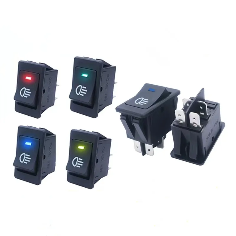 ASW-17D car and motorcycle modified fog light switch 12V 35A with light boat rocker switch red blue green white yellow light