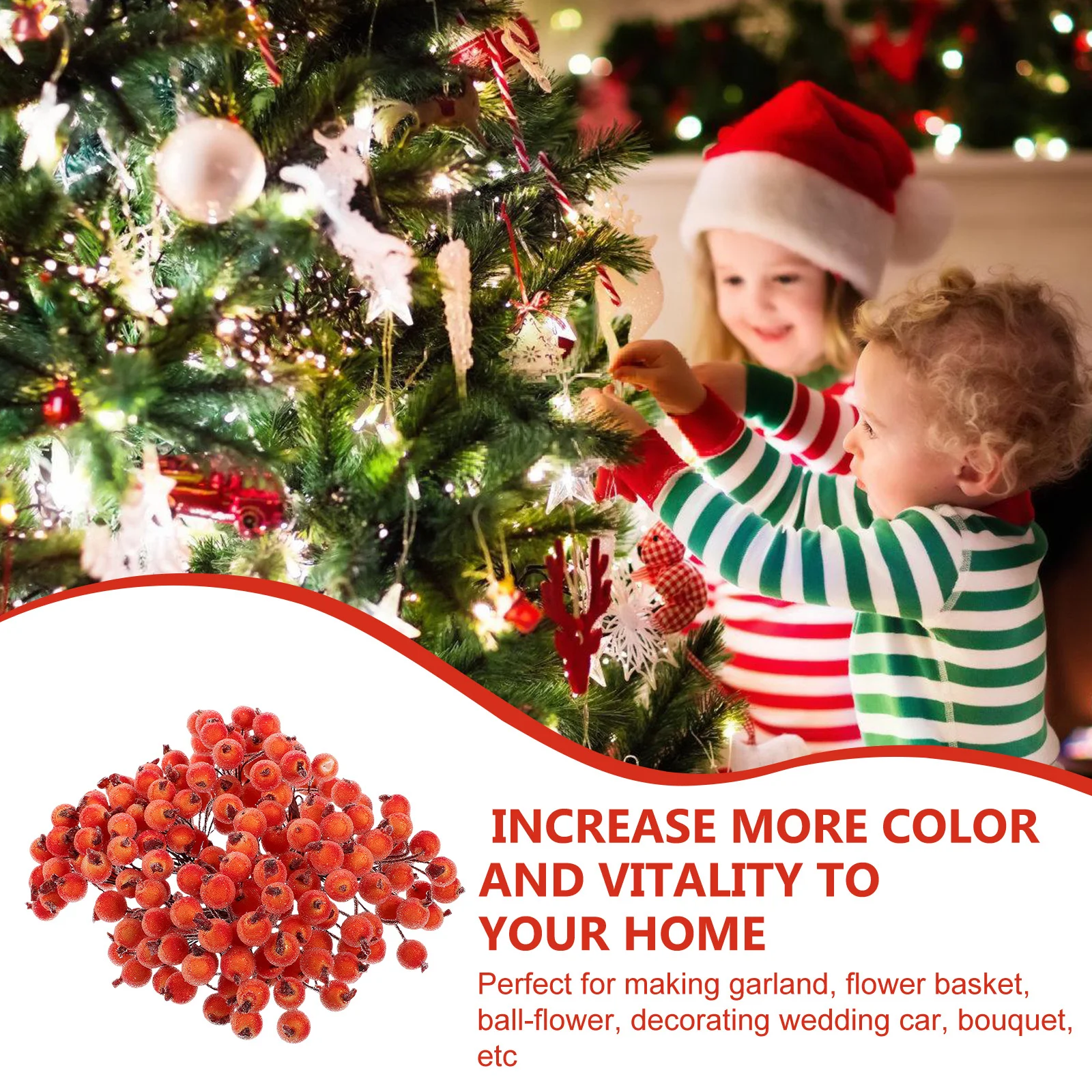 200 قطعة عيد الميلاد الصغيرة متجمد الاصطناعي رغوة التوت زهرة البرتقال ل جارلاند الزفاف سيارة باقة دبوس الشعر DIY بها بنفسك الديكور
