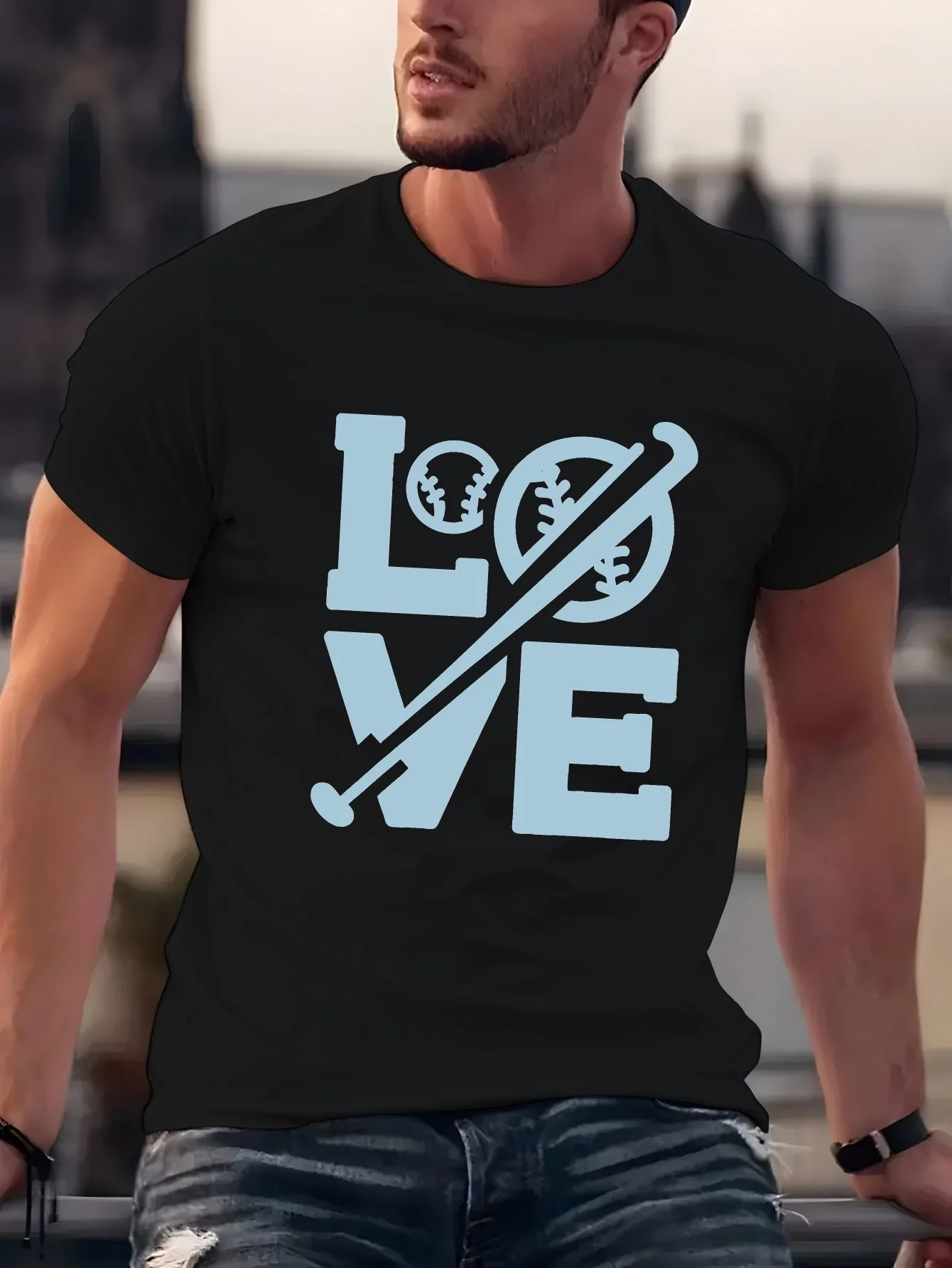 Love Baseball Letter Graphic Mens Crew Neck T Shirt Bat And Ball Sport Art Print Short Sleeve Casual Cotton Daily Summer Tops