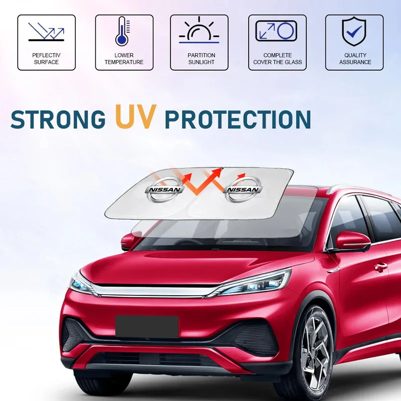 Car Sun Visor Front Windshield Sunshade Sun Protection Accessories For Nissan Qashqai j11 j10 Juke X Trail t32 Tiida Leaf Versa view 6