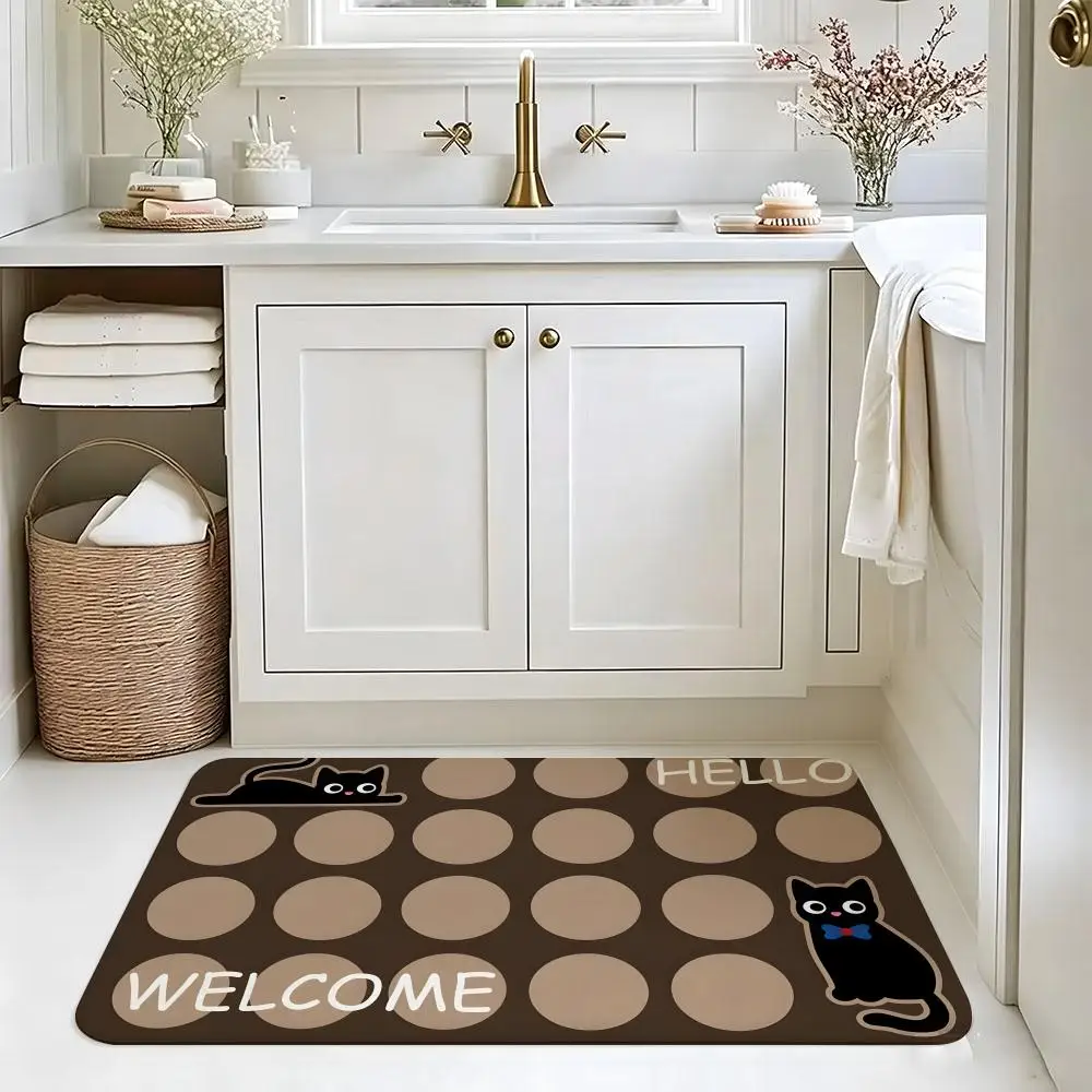 Artistic N-Neutral Brown Tone Lucky Pet Floor Mat carpet diatom mud bathroom quick-drying absorbent floor mat household bathroom