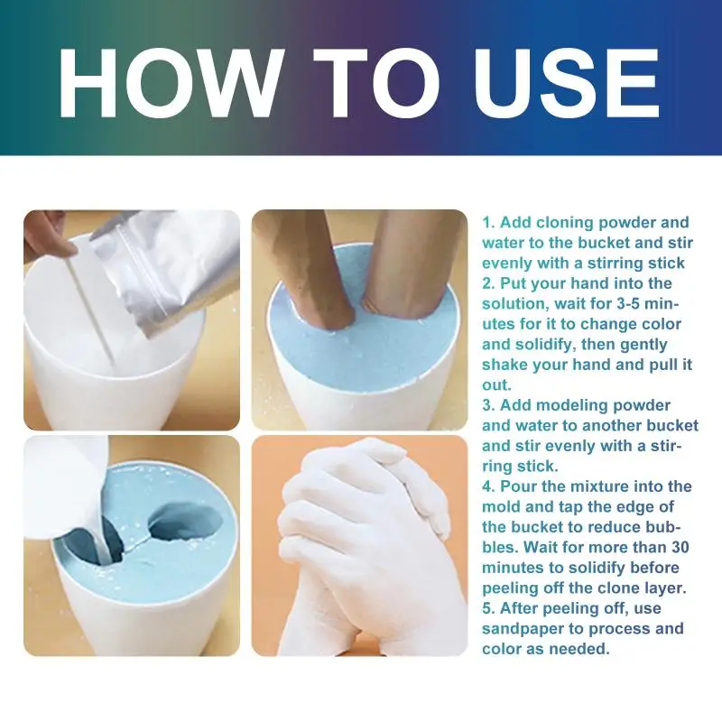 

Hand Casting Kit DIY 3D Couple Hand Mold Sculpture Craft Romantic Anniversary Gift for Wedding Keepsake Easy to Use Home Decor