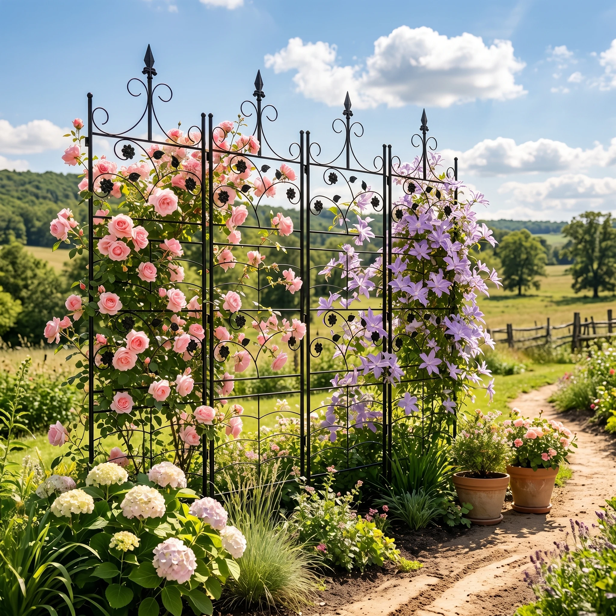 4-Pack Metal Garden Trellis for Climbing Plants, 84.6