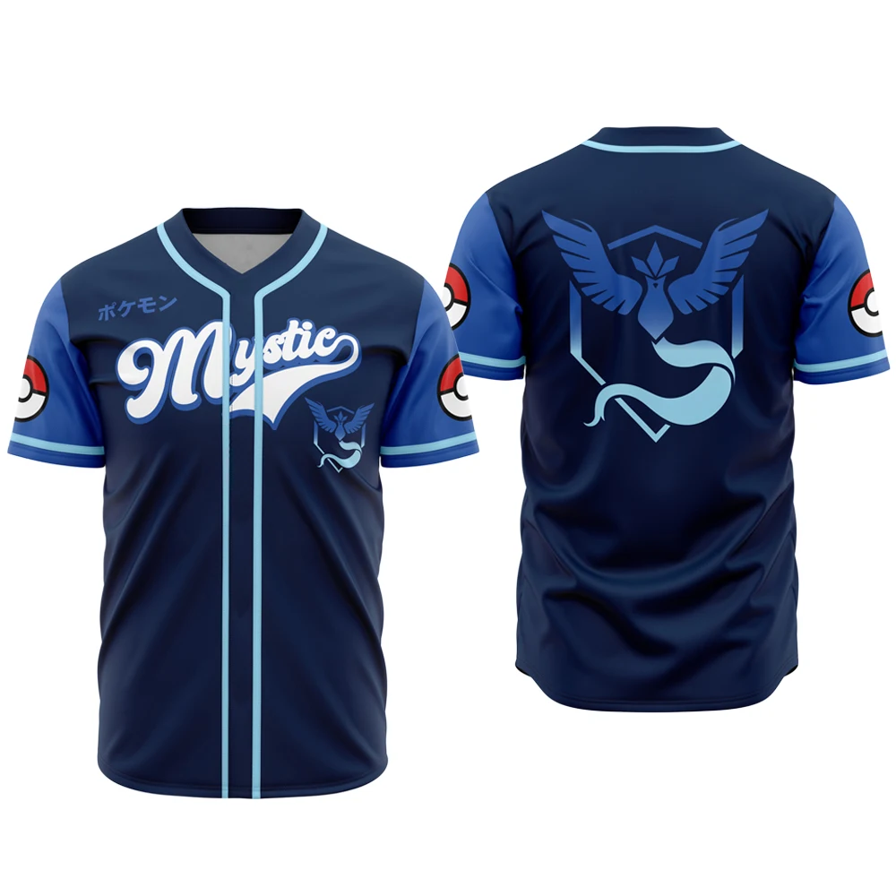 Camiseta de Beisebol Bandai Legendary Birds Articuno Zapdos Moltres Estampada, Respirável e de Secagem Rápida para Adultos e Crianças