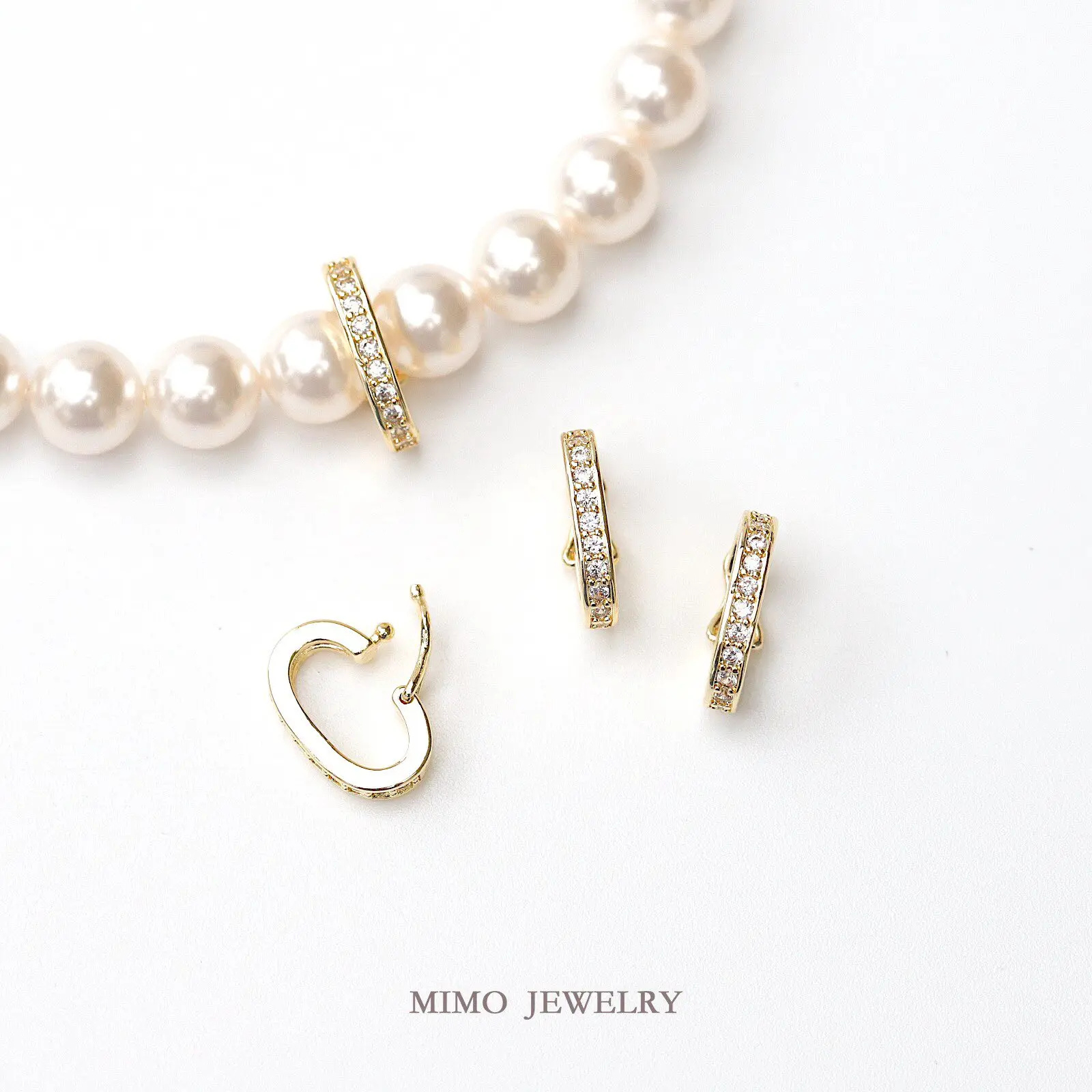 Gold Plated Copper Zircon Opening Melon Seed Pendant Buckle Fastener Clasp DIY Jewelry Making Accessories Buckle For Bracelet