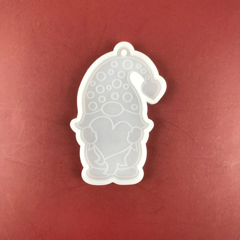 DIY Santa Little Dwarf Silicone Epoxy Mold DIY Keychain Pendant Jewelry Crafting Mould for Christmas Love Gift H9ED