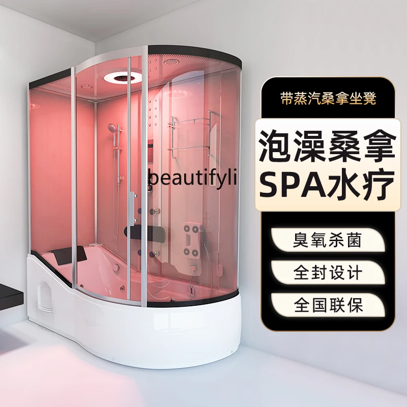 Integrated luxury complete set of high-end multi-functional thermal steam sauna acrylic shower room