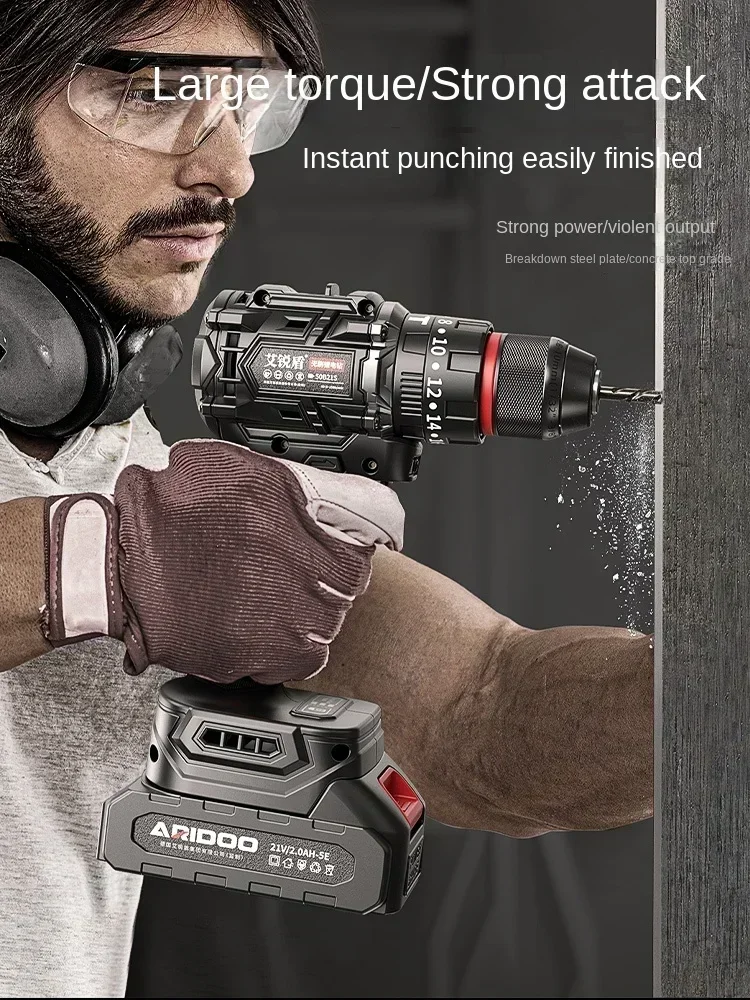 Cordless Drill with Lithium Battery, 3-in-1 Multi-function Electric Screwdriver and Drill Tool for Home Use