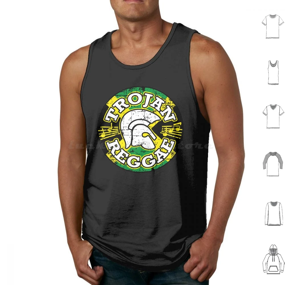 Trojan Reggae Tank Tops Vest Sleeveless Trojan Reggae Jamaica Ska Rocksteady Studio One Skinhead Trojan Skins Antiracist