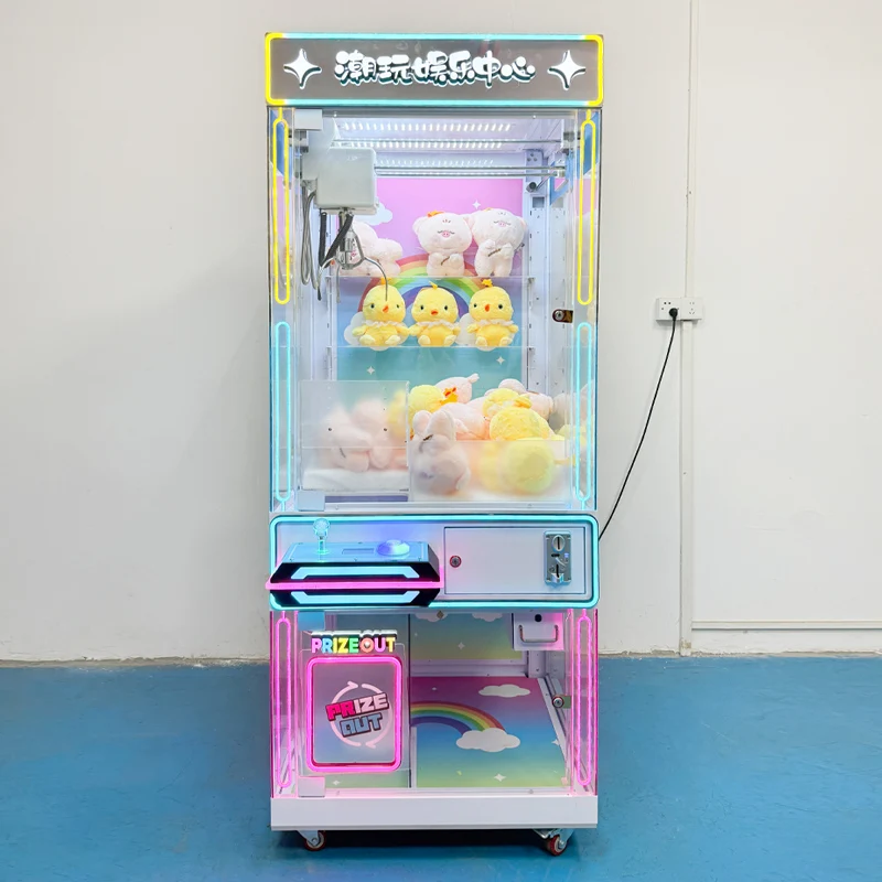 Customizable doll-grabbing machine for adults with plastic and metal construction and American plugs