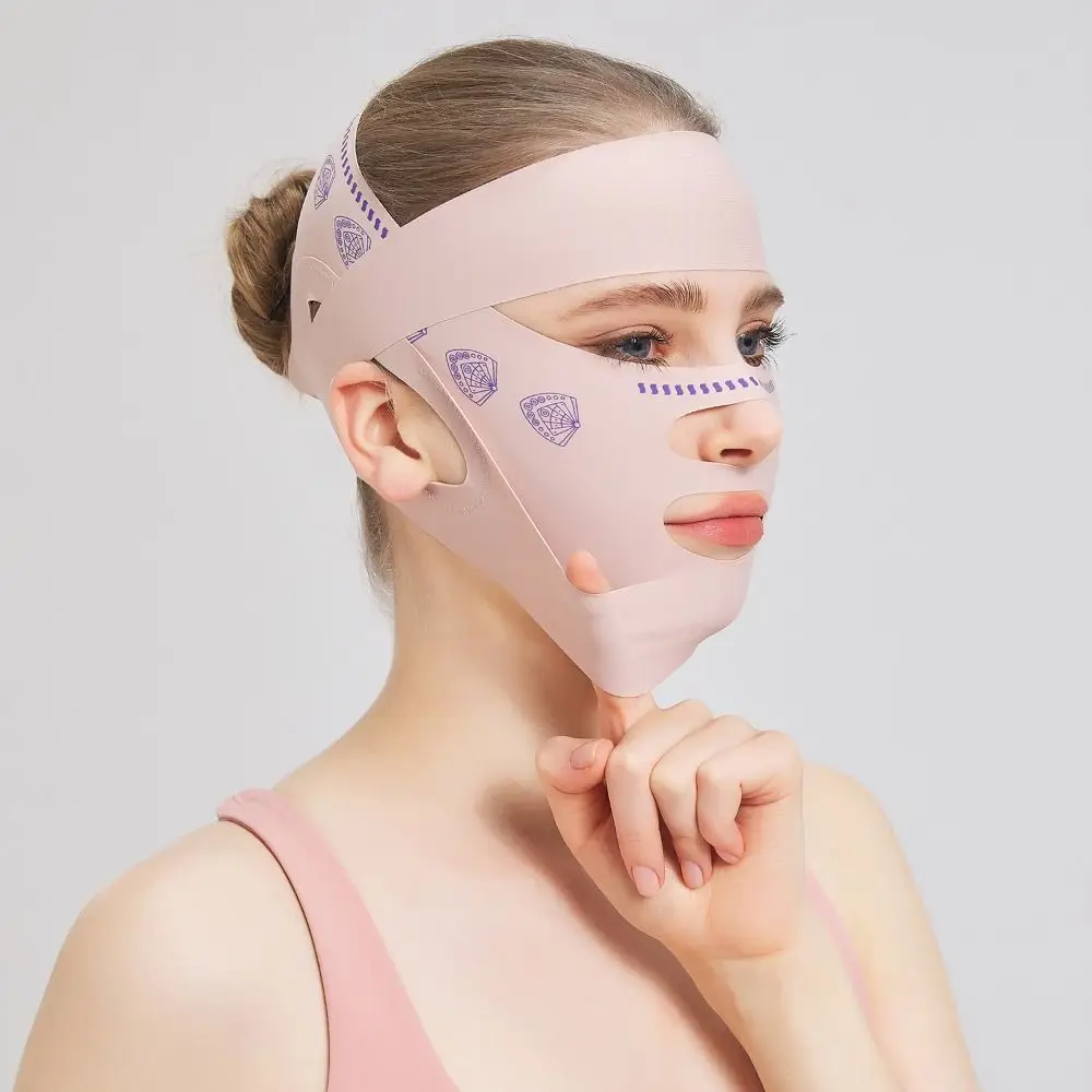 Herbruikbare Anti Rimpel V Lijn Gezicht Shaper Nasolabiale Vouw Lift Up Gezicht Afslanken Masker Ademende Elastische Gezicht Lifting Band Vrouwen