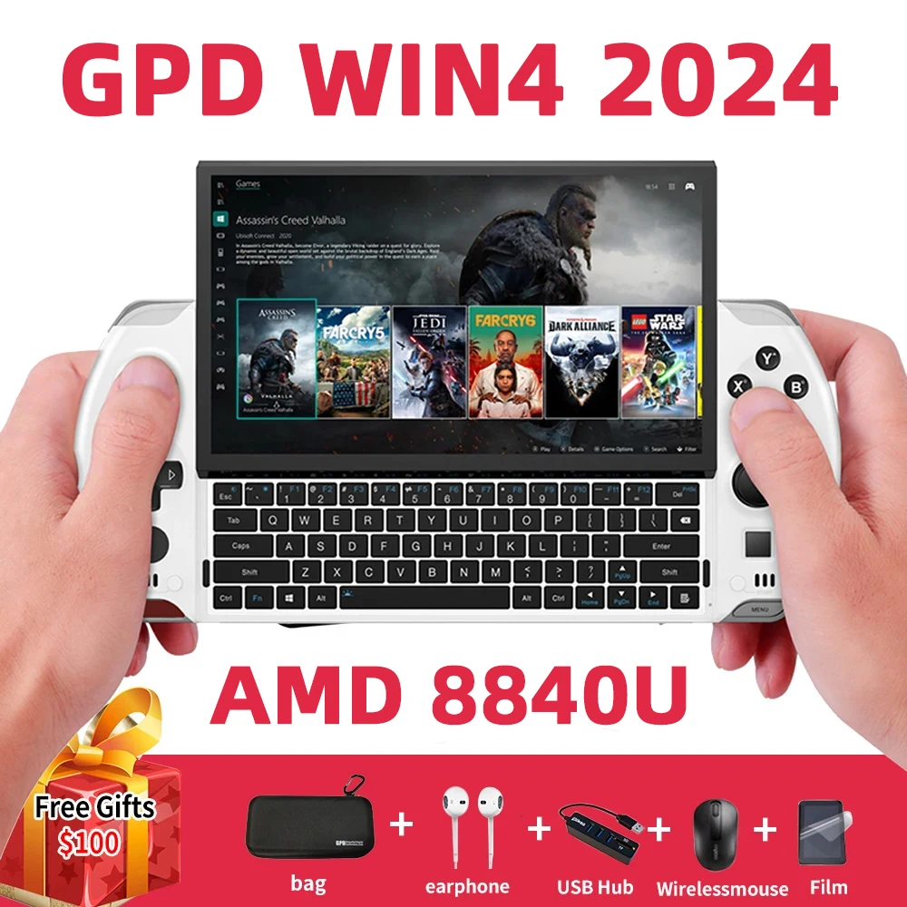 New! GPD WIN 4 WIN4 2024 AMD 8840U 6Inch Handheld GamePad Tablet Pocket Mini PC Laptop Game Player Console Computer Notebook