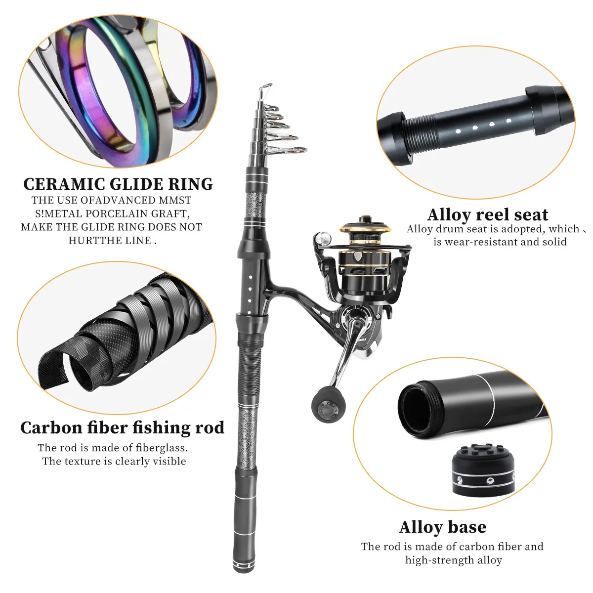 Carbon Luya Rod Fishing Gear Combination Far Throw Rod Anchor Fishing  Luya Set Black Fishing Rod Set