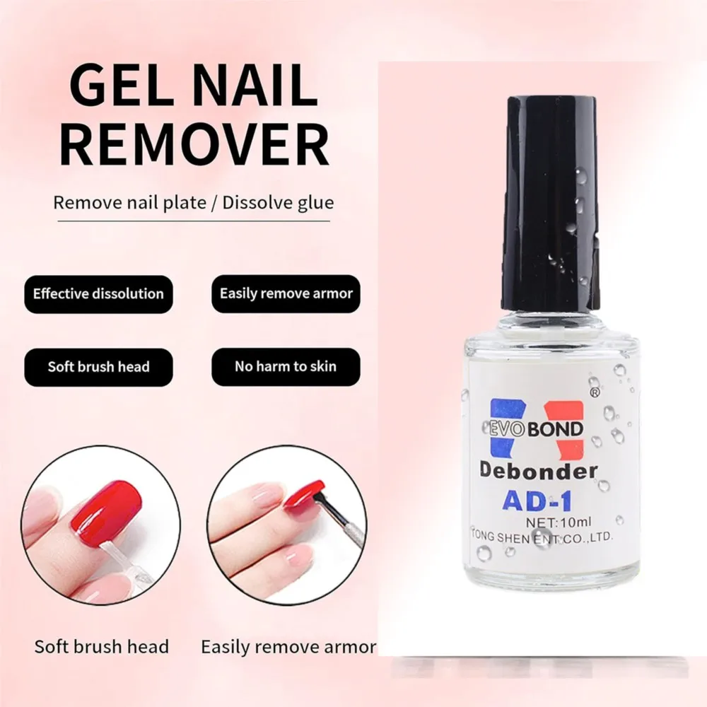 Cola Líquida De Dissolução Rápida Transparente Desengordurante, Dicas De Unhas Falsas, Removedor De Strass, Removedor De Esmalte, 10ml