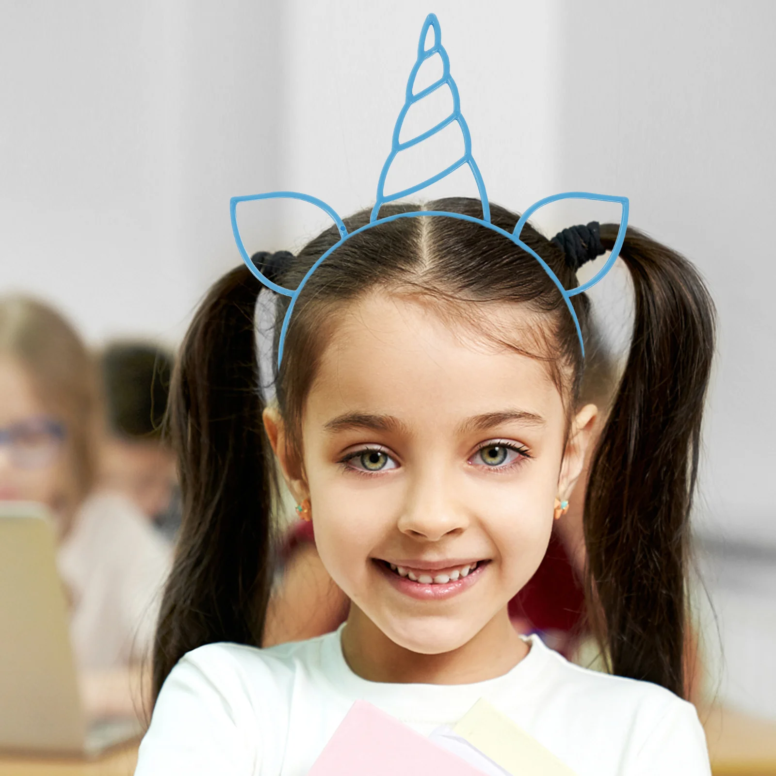 

18pcs Kids Head Hoops Plastic Unicorn Hair Bands Gripped Teeth Non-Slip Party Favors For Birthday Halloween Christmas Festival