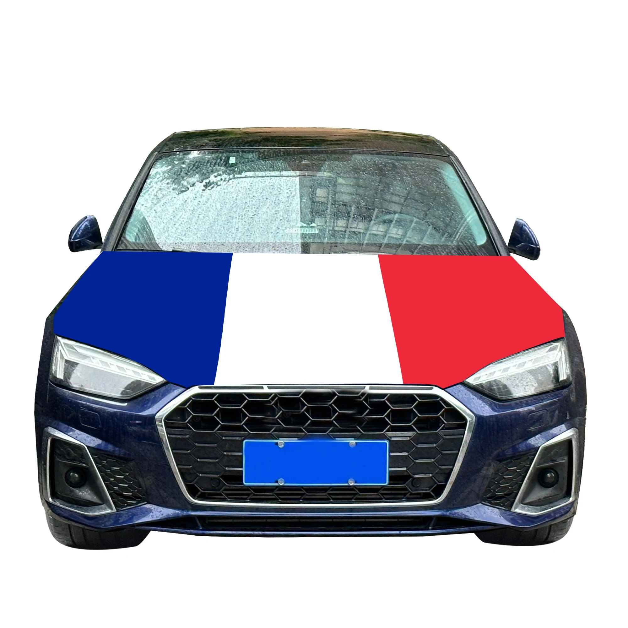 France Car Hood Cover Flag  Universal Size Elastic Polyester 120x150cm for Car Decor