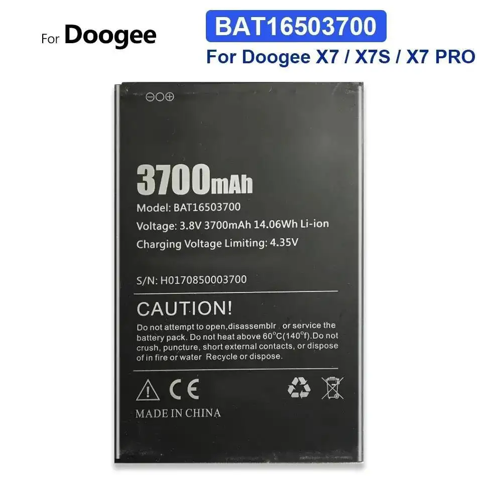 

For Doogee X7 X7S 3700Mah Mobile Phone Battery Reliable Power BAT16503700