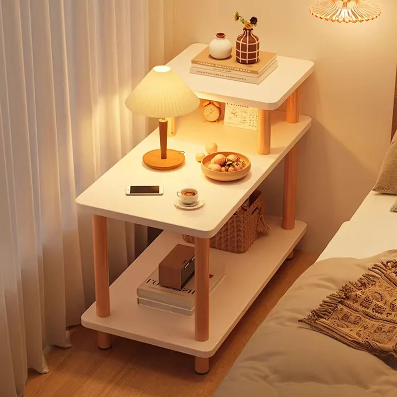 Librero Mesa de Noche Nórdica, Organizador de Maquillaje Único, Ahorro de Espacio, Decoración de Mesita de Noche, Mueble Criado Mudo Simple para Salón