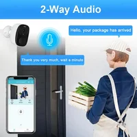 Security Cameras Wireless Outdoor, 2K 3MP Battery Powered WiFi Security Camera with Spotlight Siren, 2-Way Audio, Waterproof 5