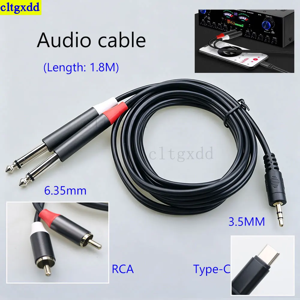 

Cltgxdd 1piece 3.5mm USB Type C to Dual 6.5mm RCA Audio Cable Jack Suitable for Mixer Amplifier Speaker Audio Cable Adapter