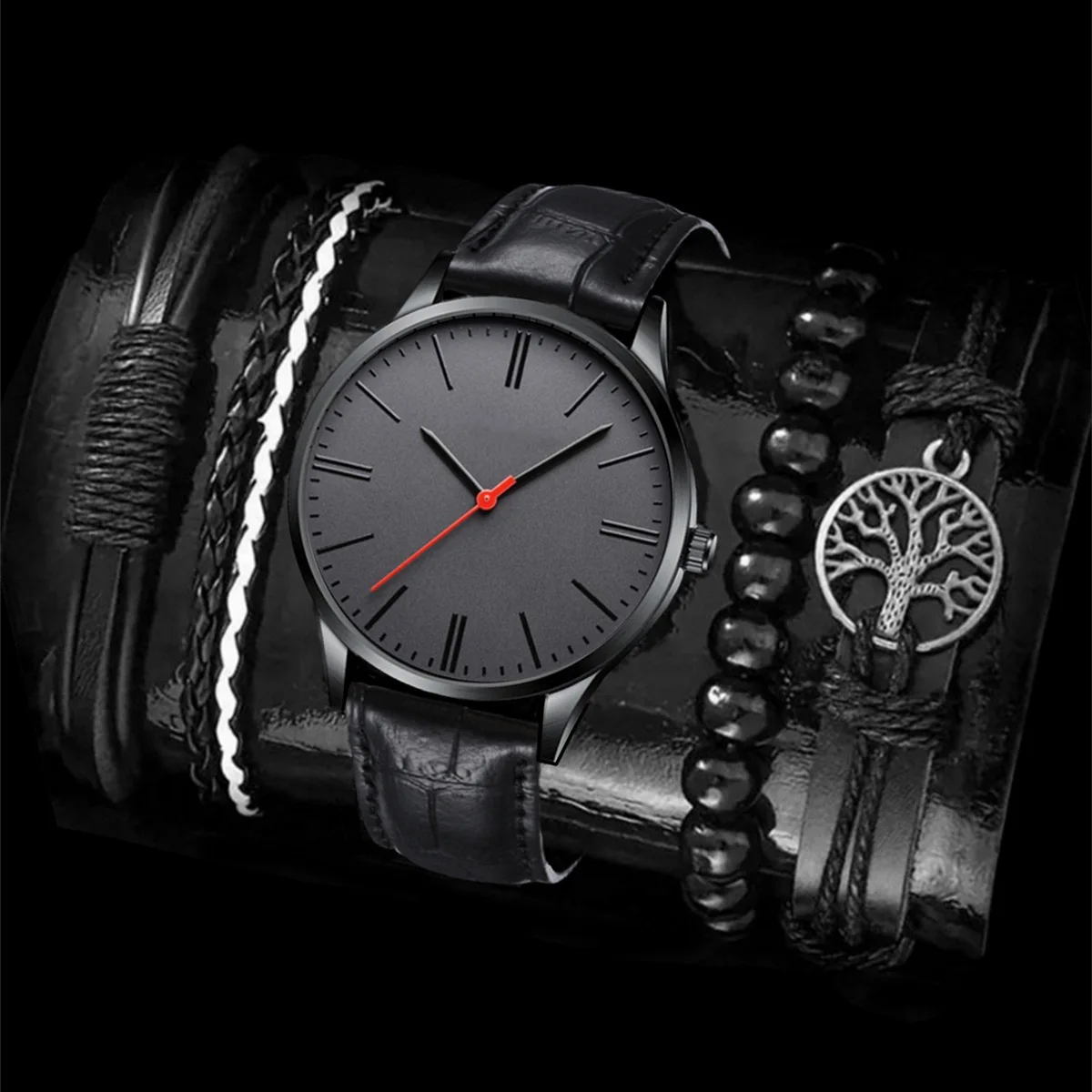 Set di moda Orologio da uomo in acciaio inossidabile Orologi da polso al quarzo di lusso Orologi da uomo semplici da lavoro Orologio da uomo Montre Homme