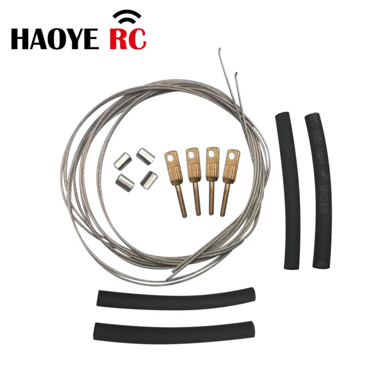 Haoye 1Set Servo Steering-Wheel Pull Steel Wire With Pull-Pull System Clevise Quick Link Couplers &Heat-Shrink Tube For RC plane