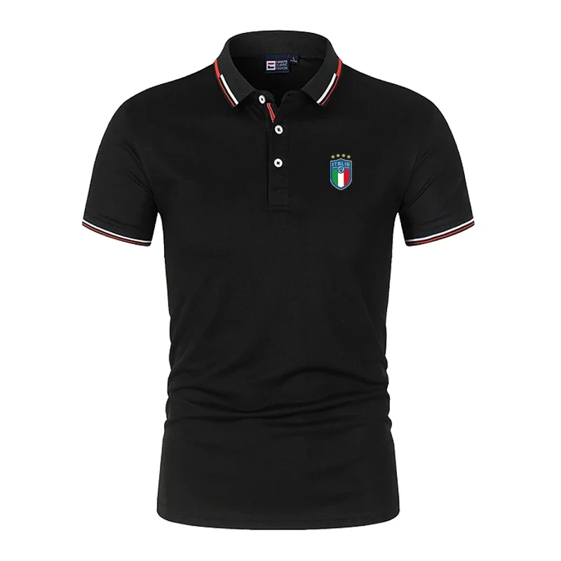 

2024 New Summer men's solid color short sleeved fashionable mesh polo shirt, men's casual golf polo shirt