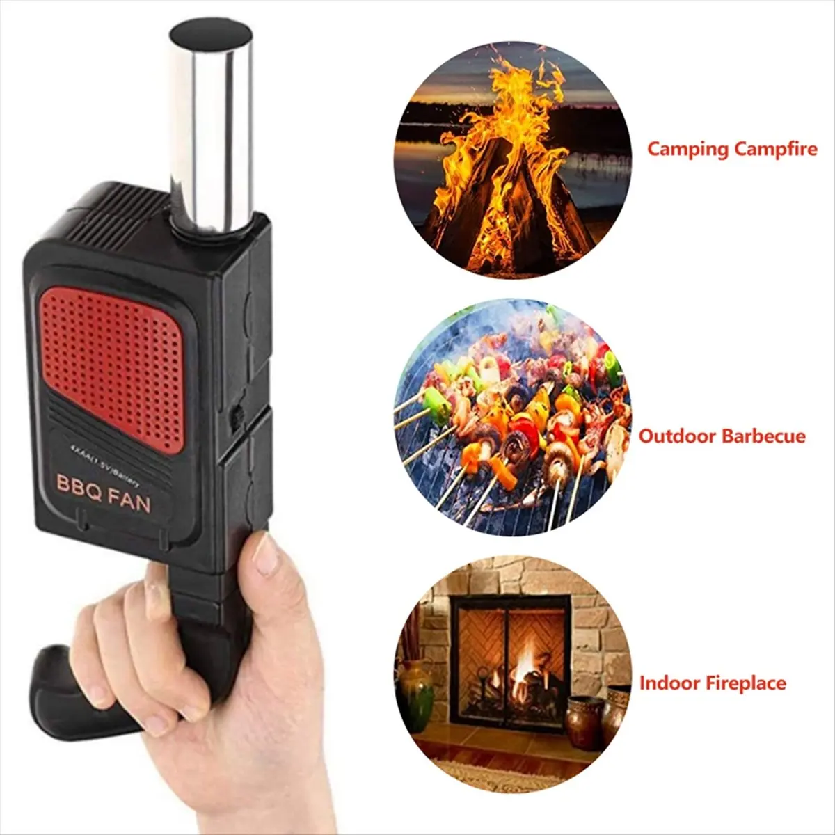 Handheld Electric BBQ Fan Air Blower Portable for Outdoor Camping Barbecue Picnic BBQ Cooking Tool Grill Accessories
