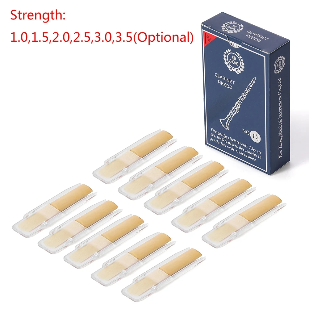 10Pcs Clarinet Clarinet Reed Reed Instrument Replacement Accessories Hardness-1.5-[AA85 Bfdd]