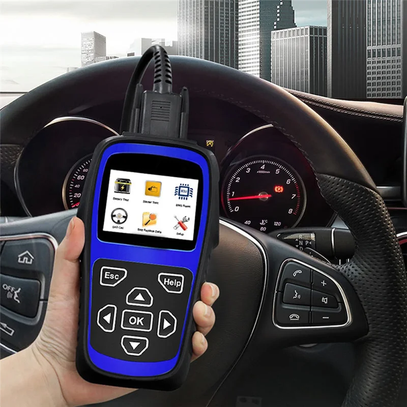 ABLL-12V/24V Battery Tester Battery Registration BMS Reset Scanner 100-2000 CCA For Car Heavy Duty Truck And Marine Boat