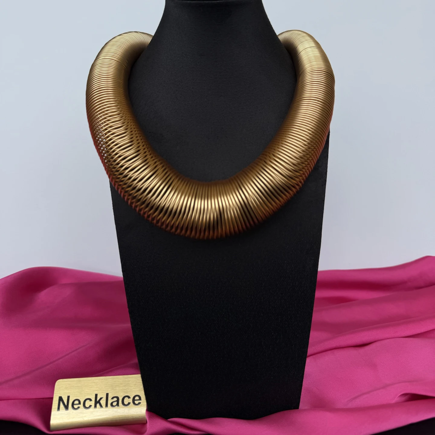 Fashion Art Designer Brass Gold Plated Top Quality Earrings Necklace Women Luxury Jewelry Set Dinner Party Accessories