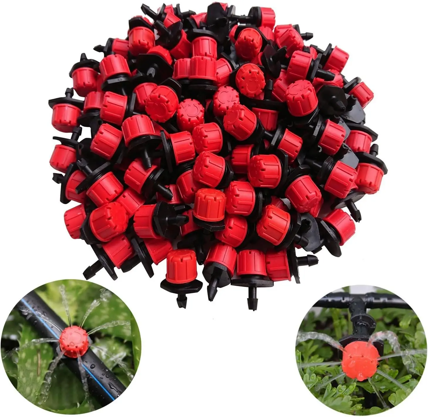 Anti-Clogging Adjustable Micro Sprinklers,50Pcs 4/7mm Drip Irrigation Nozzles for Vegetable Garden & Flower Beds Watering System